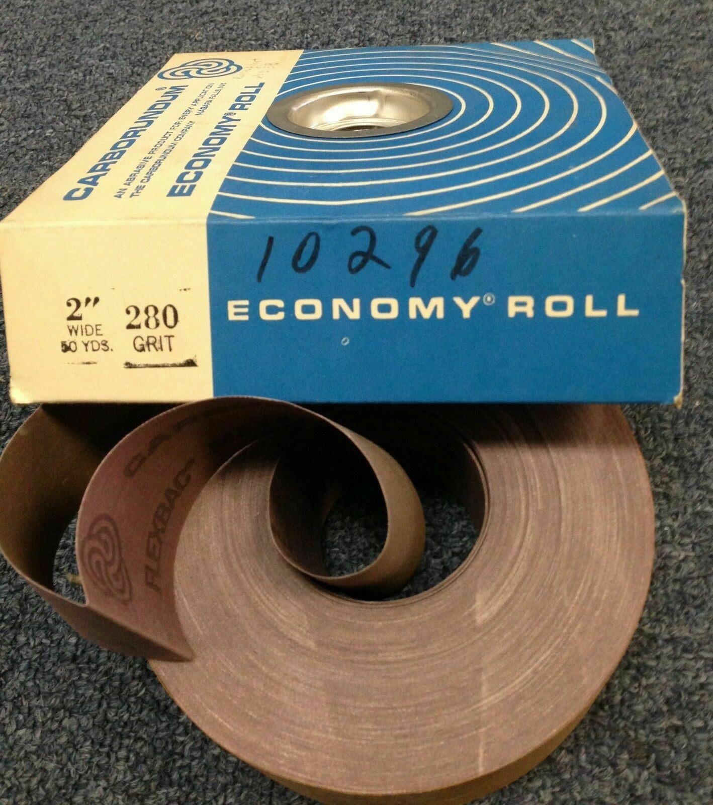 2 Carborundum 2" Wide 50 Yd FLEXBAC Metal Cloth Shop Roll Sandpaper 28