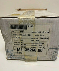 Leeson DC Electric Gear Motor A14G 1/4 HP 90V 23:1 M1135260 New In Box