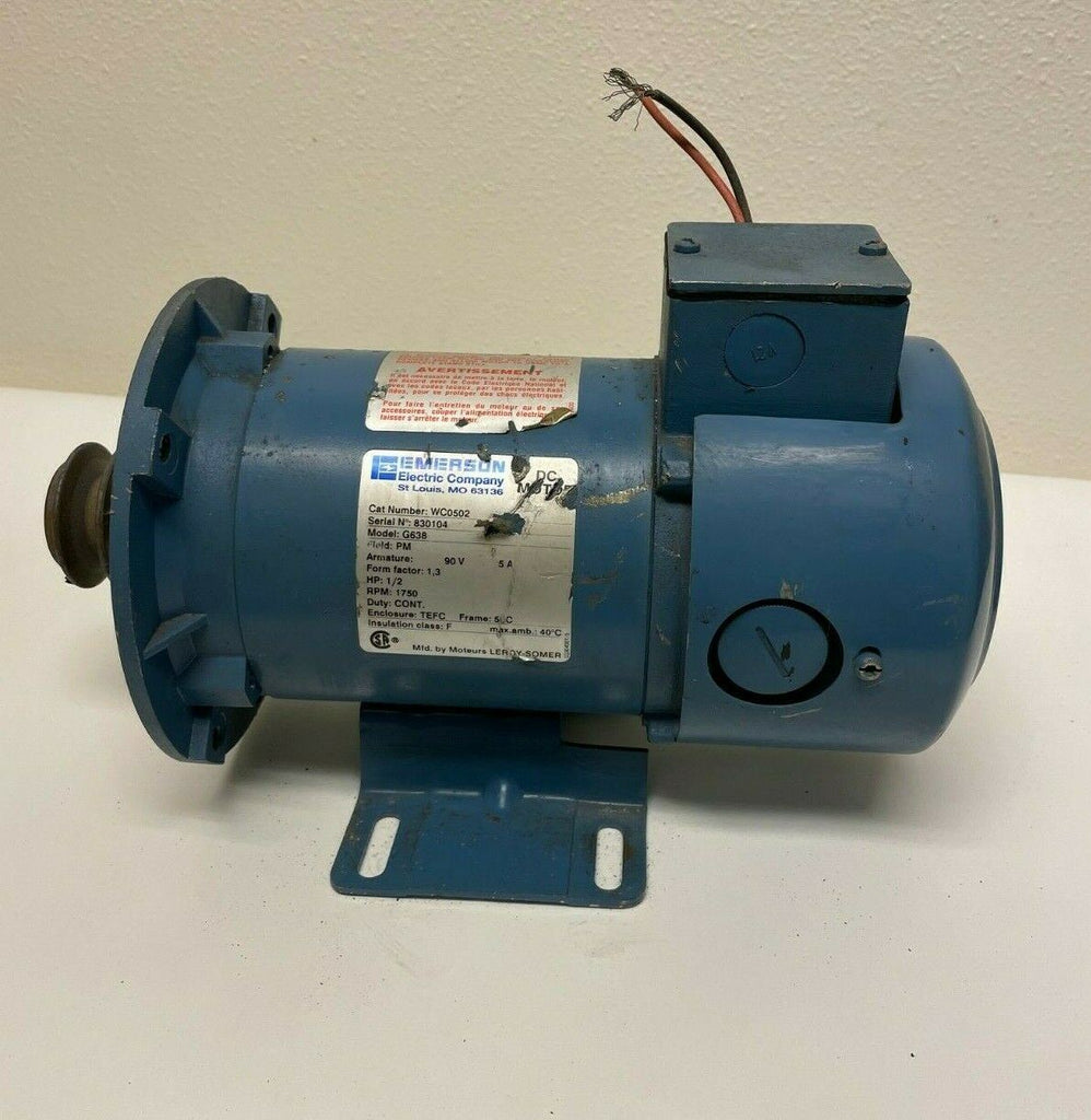 Emerson G638 WC0502 DC Motor 1/2 HP 1750 RPM 90V TEFC