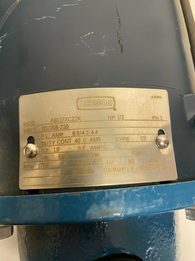 Leeson Electric A6C17XC22K Explosion Proof Hazardous Location Motor 1 ph 1/2 hp