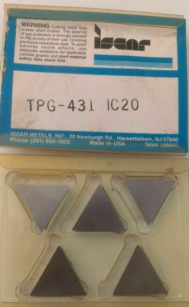 ISCAR TPG 431 IC 20 Carbide Inserts 5 Pcs Lathe Turning New Mill Tools