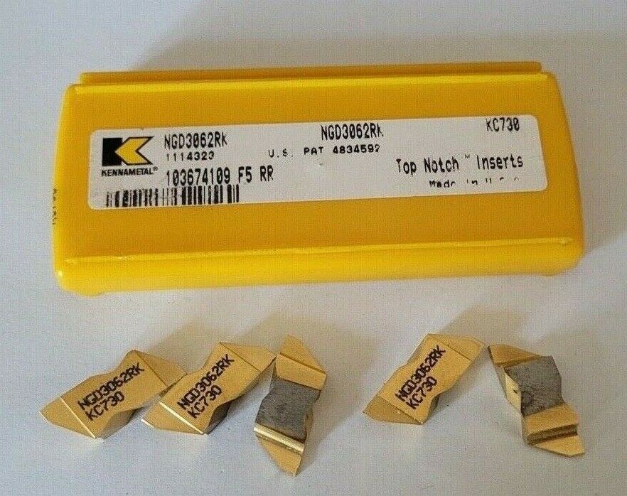 5 Pcs Kennametal NGD3062RK KC730 Top Notch Grooving Carbide Inserts New