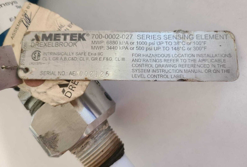 Ametek Drexelbrook 700-0002-027 Sensing 18-30 VDC Digital Universal IV INTEGRAL