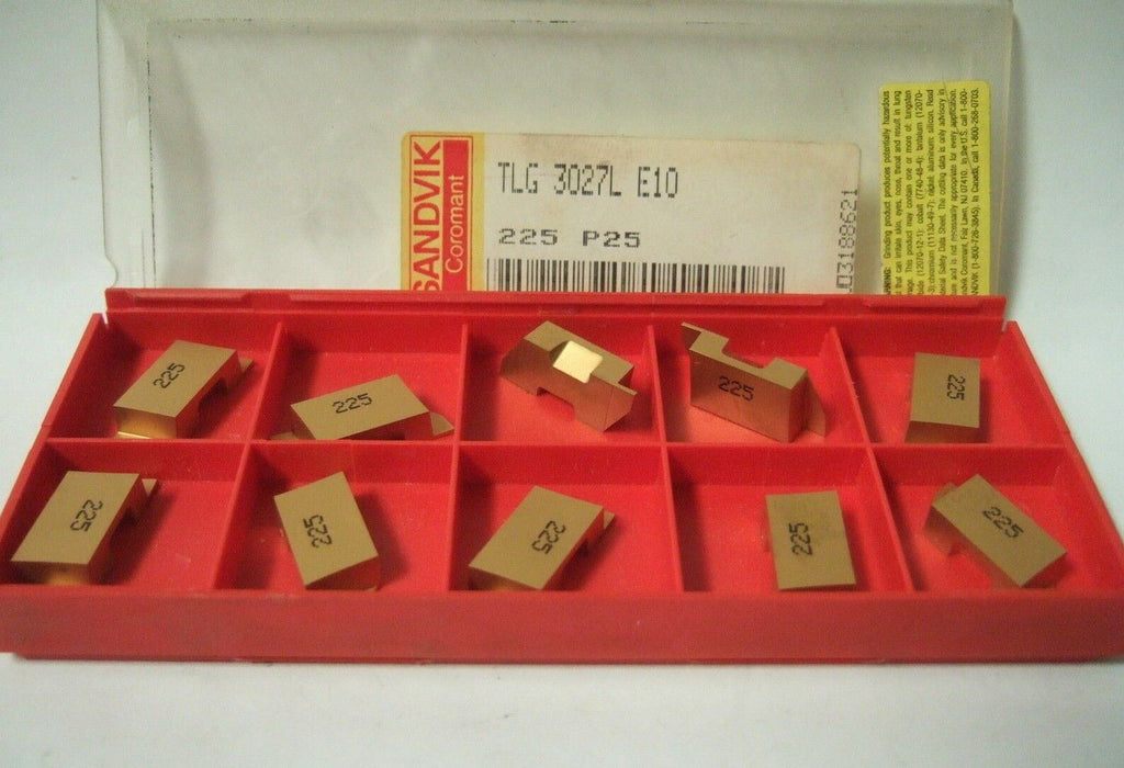 SANDVIK Coromant TLG 3027L E10 225 P25 Grooving Lathe Carbide Inserts 10 Pcs New