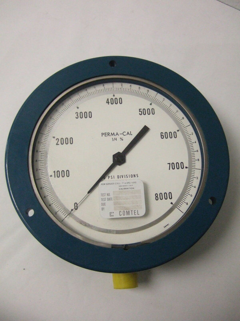PERMA CAL 1/4 Gauge 0- 8000 Psig Psi division Pressure Test Gage