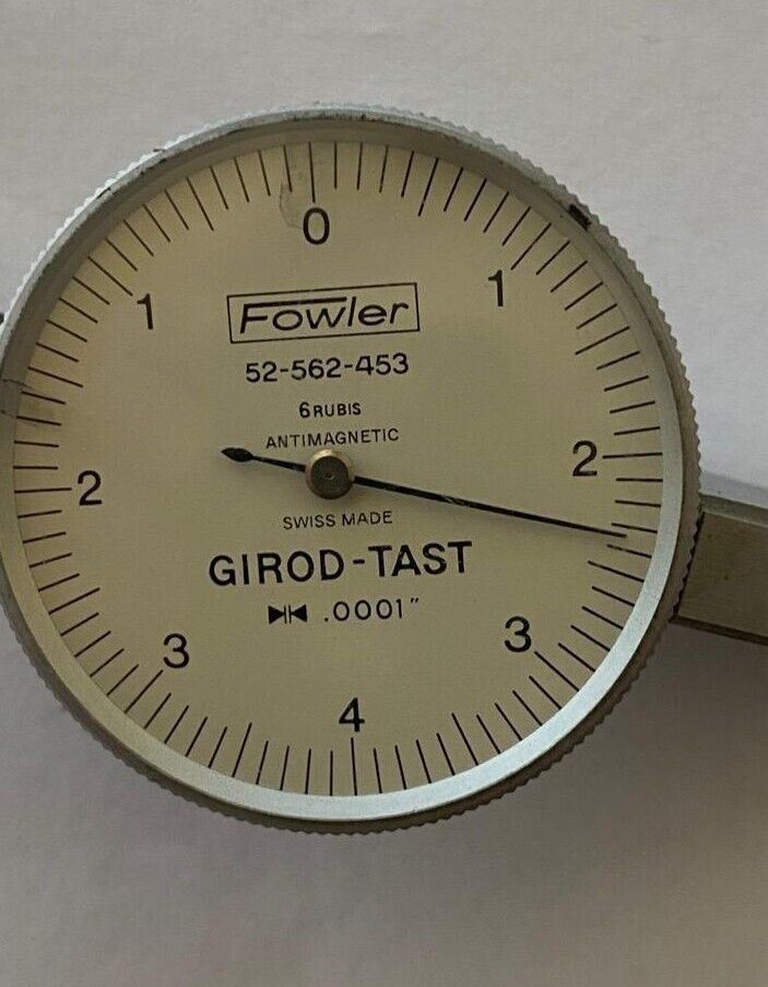 Fowler 52-562-453 Dial Test Indicator .0001” Switzerland Made Machinist Tool Tip