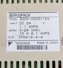 SERVOPACK SGDA - A3CSY153 YASKAWA Output 0-24 VMAX Electric Servo Drive Japan