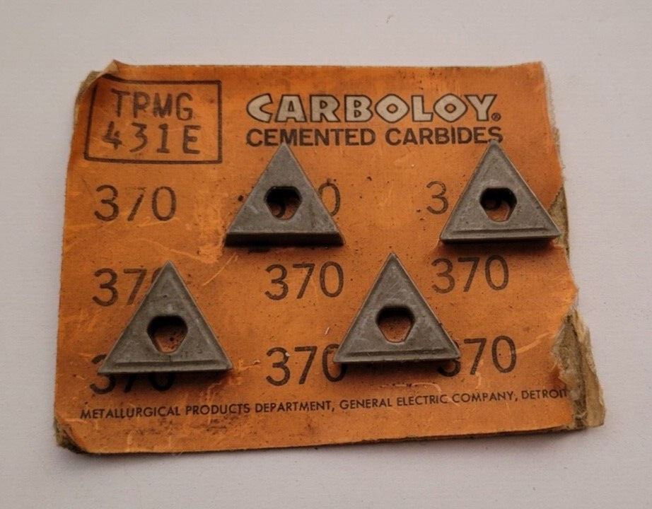 4 Pcs Carboloy TPMG 431E 370 Cemented Carbides Cutting Tools Carbide I