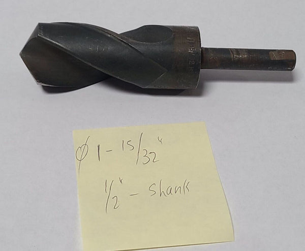 1-15/32 Drill Bit HSS Lathe HS 1/2 shank
