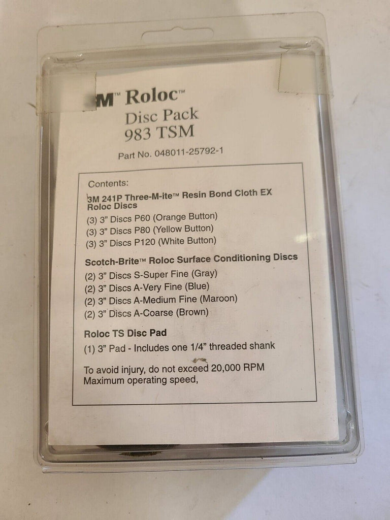 3M Roloc Disc Pack 983TSM Unitized Wheel Various 3 inch Discs Scotch-Brite