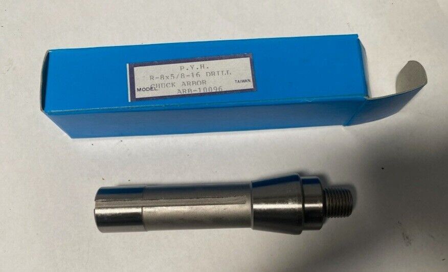 P.Y.H.  R-8 x 5/8-16 Drill Chuck Arbor Model ARB-10096