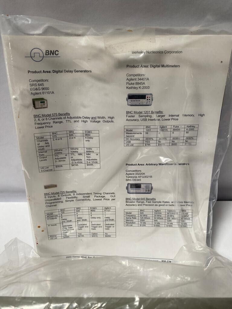 Berkeley Nucleonics BNC 555-4cGH Pulse  Delay Generator Local Pickup