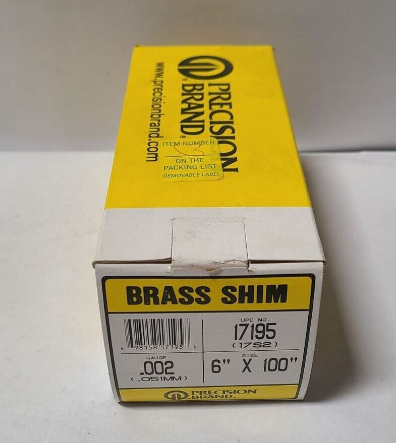 Precision Brand Brass Shim Stock 6