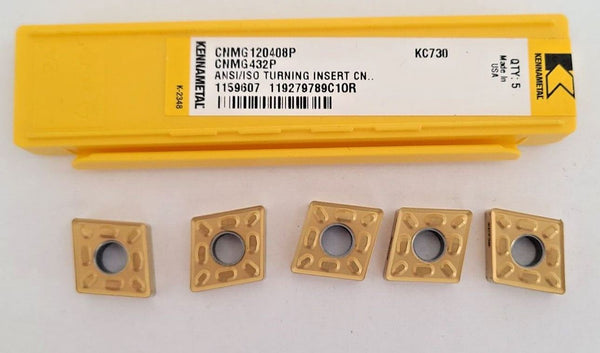 5 Pcs Kennametal CNMG 432P KC730 Turning 120408P Carbide Inserts Lathe USA New Free Shipping