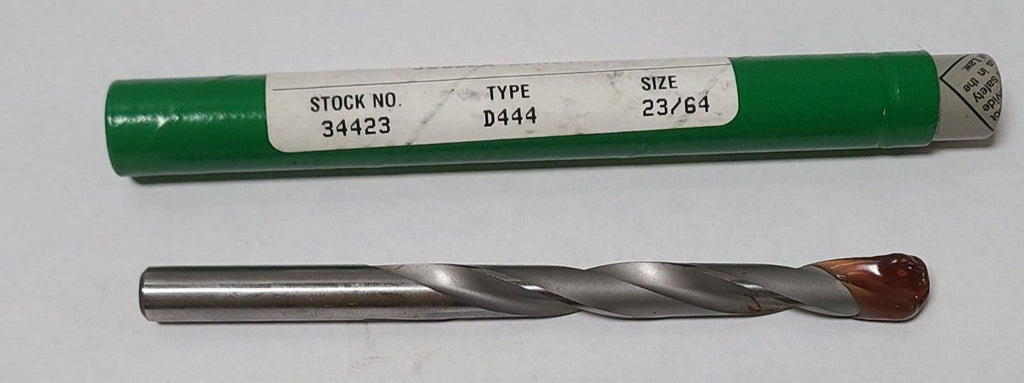 Precision Twist PTD 23/64 D444 Carbide-Tipped Drill HSS Jobber Length USA New