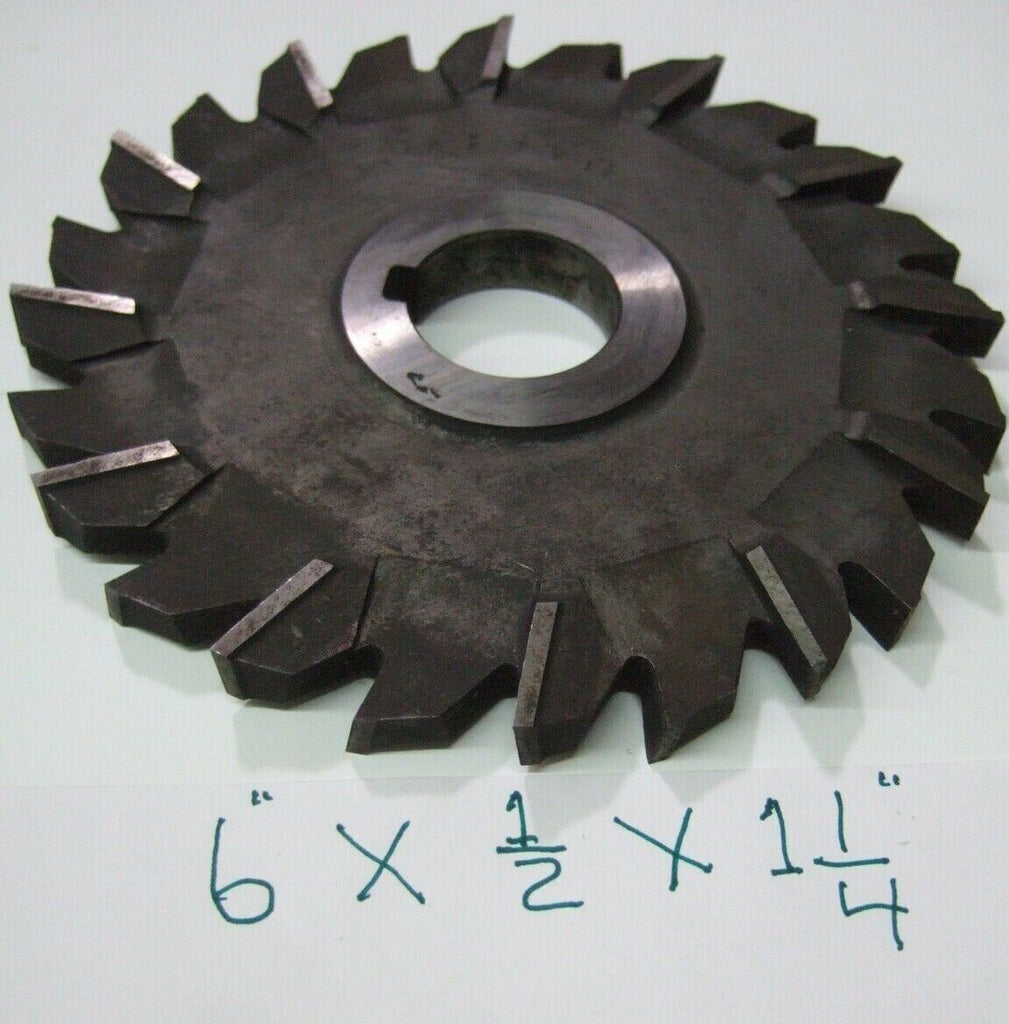 Three Rivers Staggered Tooth Side Mill Milling Cutter 6" x 1/2" x 1 1/4” Slot