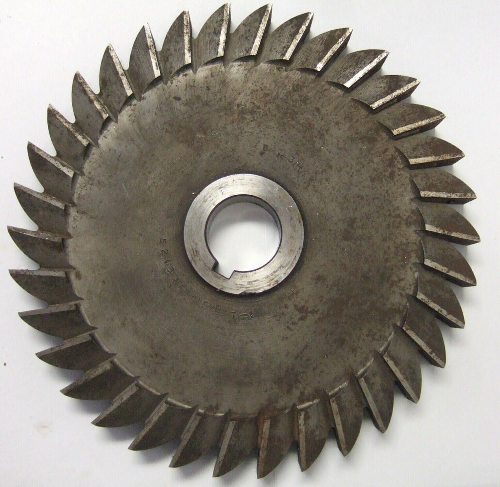 National 8” x 3/4” x 1-1/4" Plain Side Slitting Mill Milling Cutter