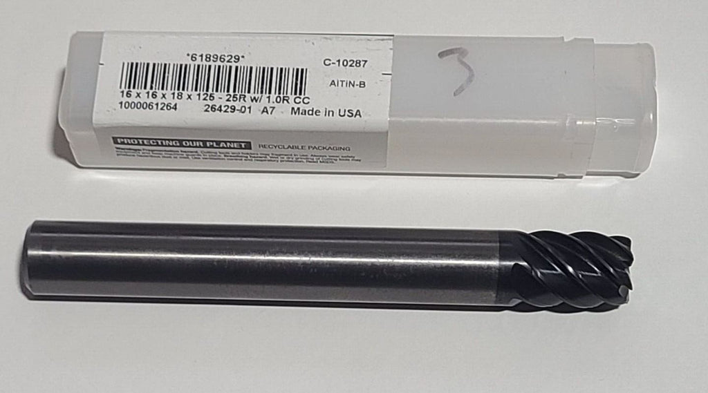 NEW WIDIA HANITA SOLID CARBIDE 16 mm END MILL 6 FLUTE TOOL BIT 16 x 18 x 125 25R