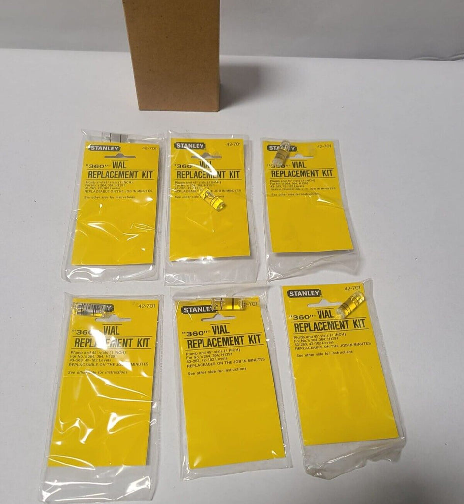 Lot of 6 Stanley Level Vial Replacement Kit NOS 42-701 1”