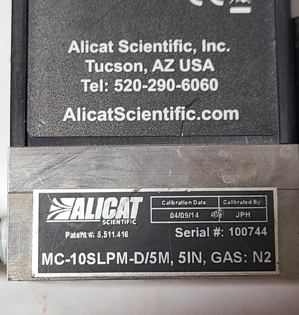 Alicat Scientific MC-10SLPM-D/5M CIN, Gas Digital Mass Flow Meter Controller