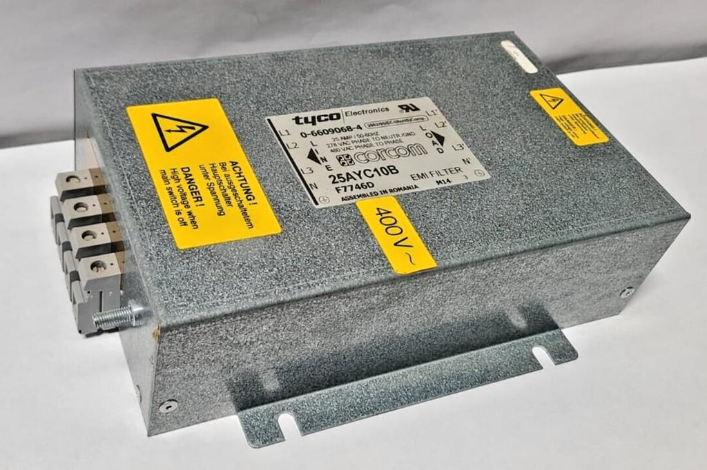 Tyco/ Corcom 25AYC10B, 0-6609068-4 EMI/ RFI Filter (278/480 VAC, 50/60 Hz, 25 A)