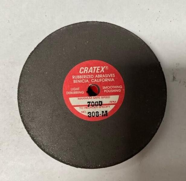 3 x 1/2 x 1/4 Cratex USA 308-M Wheel Rubberized Abrasive Smooth Polish 7,000 RPM Free Shipping