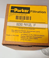 PARKER HYDRAULIC FILTER DIVISION 932363 PAR-GEL VF Filter Element Filtration