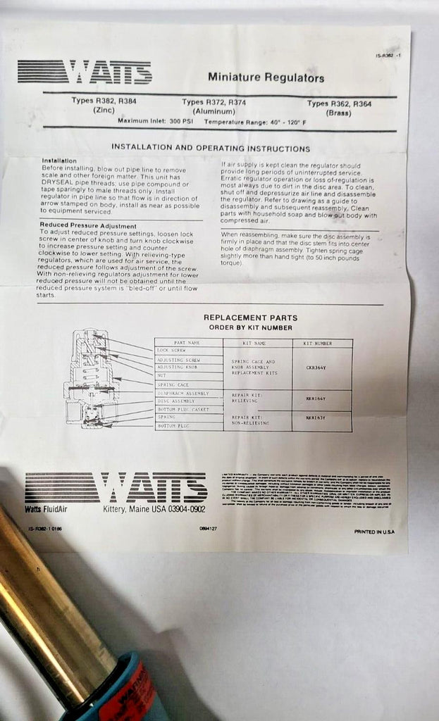 SEELYE Thermo plastic Welder Kit WATTS R384-02cz10