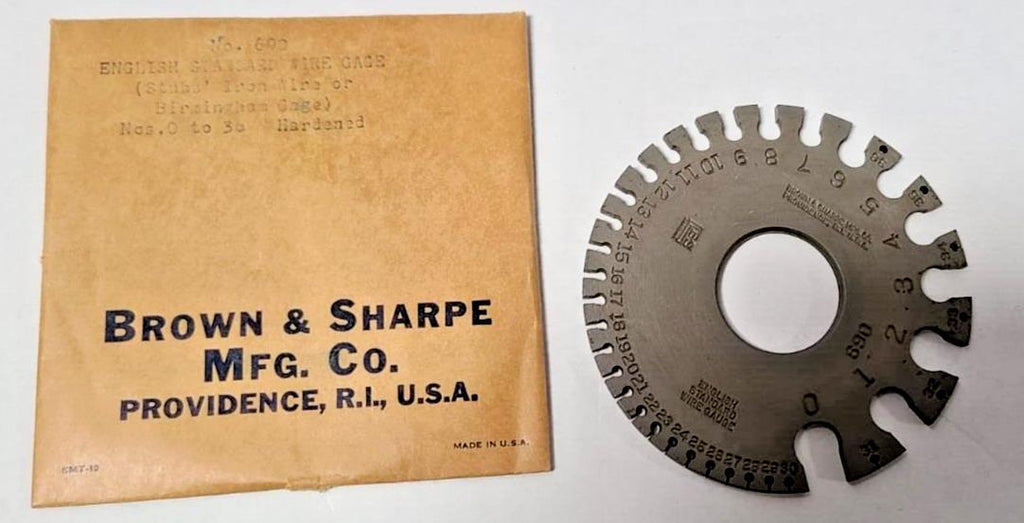 BROWN & SHARPE No. 690 English Standard Wire Gauge Gage USA New