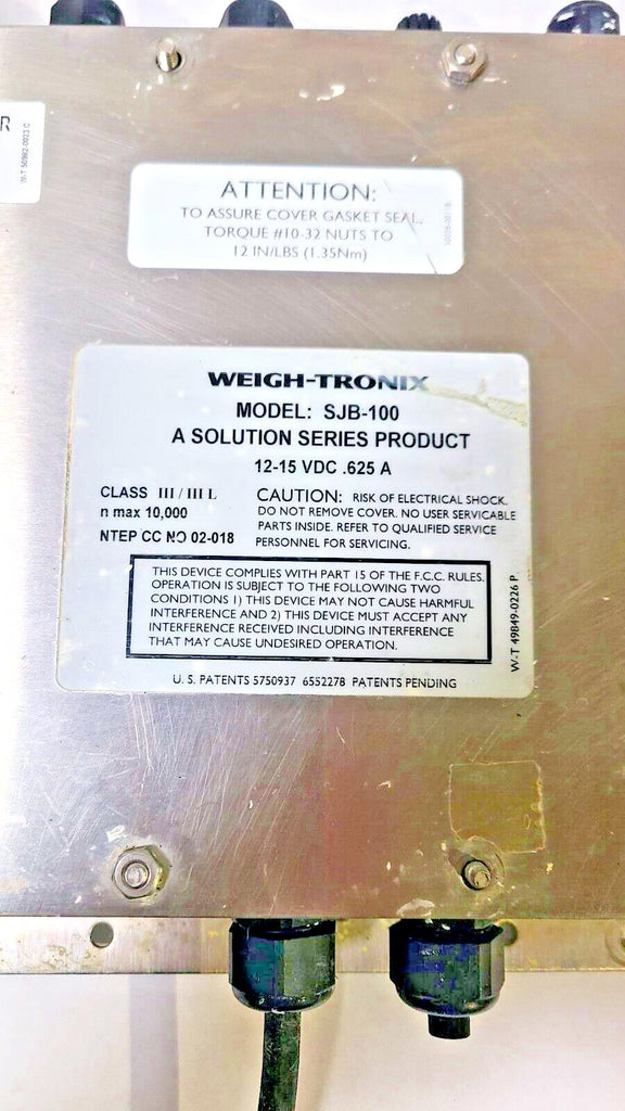 Avery Weigh-Tronix Model 1310 Scale Indicator Weigh Tronix SJB-100 12-15 vdc