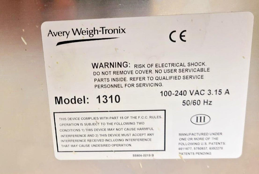 Avery Weigh-Tronix Model 1310 Scale Indicator Weigh Tronix SJB-100 12-15 vdc