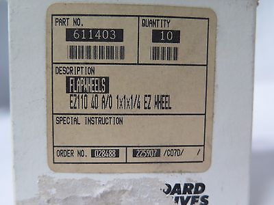 Standard Abrasives 611403 Flap Wheels EZ 110 40 A/O 1 x 1 x 1/4 Qty10 Brand New