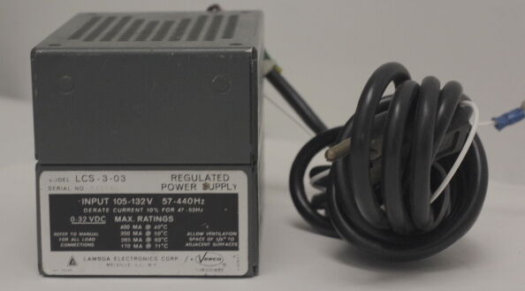 Lambda  LCS-3-03 Regulated Power Supply 105-132V 57-440Hz 0-32 VDC LCS303