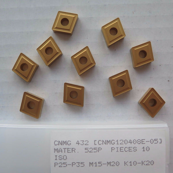 10 New Pcs CNMG 432 Carbide Inserts Gold Turning Lathe Grade PRAMET SECO Free Shipping