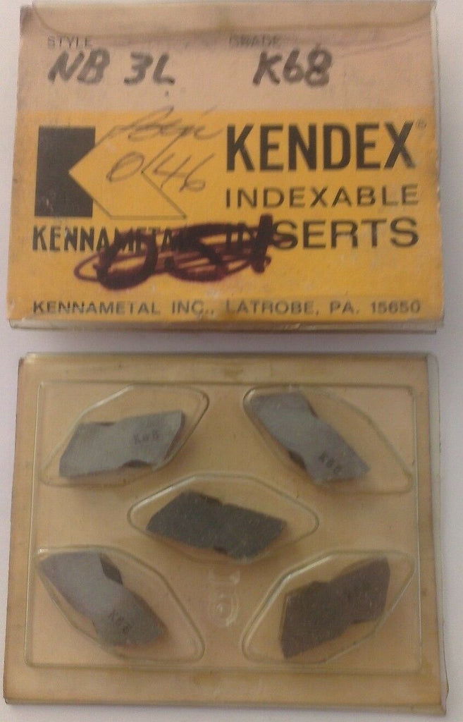 KENNAMETAL KENDEX NB 3L K68 Lathe Carbide Indexable Inserts 5 Pcs Grooving New