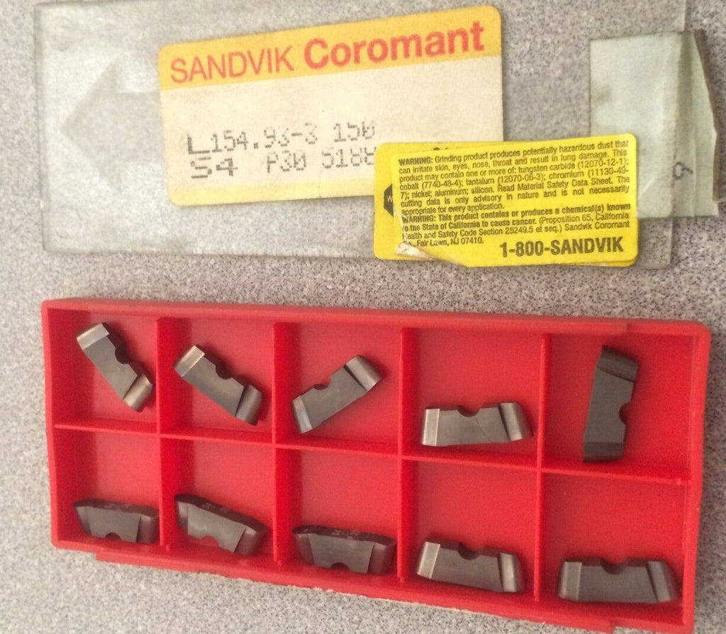 SANDVIK Coromant L154.93 3 150 S4 P30 Grooving Lathe Carbide Inserts 10Pcs Tools