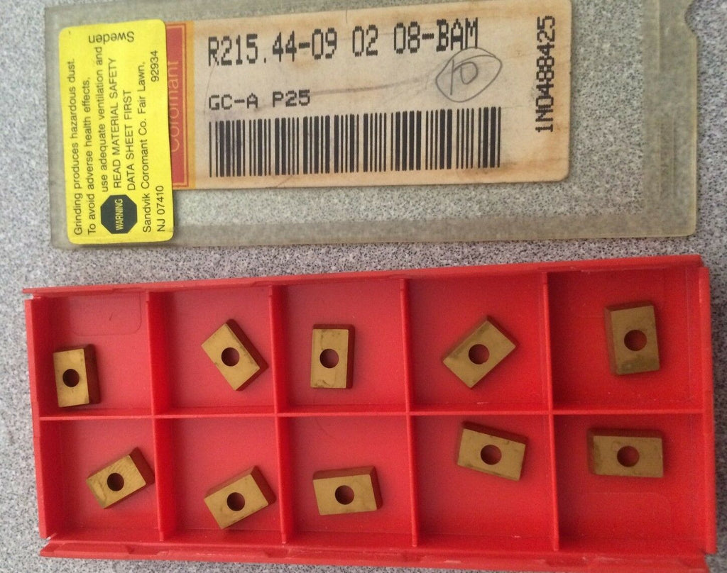 SANDVIK Coromant R215.44-09 02 08-BAM GC-A P25 Lathe Carbide 10 Inserts Gold New