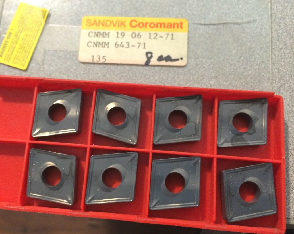 SANDVIK Coromant CNMM 643-71 19 06 12-71 135 P25 Lathe Carbide 8 Inserts New