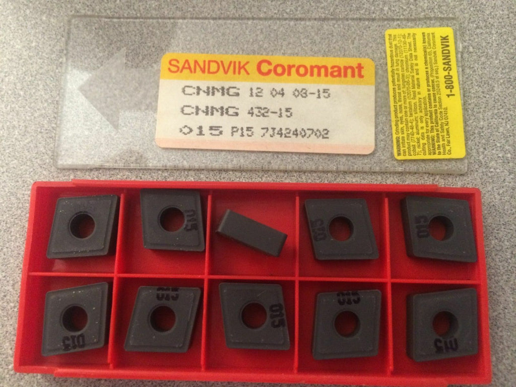 SANDVIK Coromant CNMG 432-15 12 04 08-15 P15 015 Lathe Carbide Inserts 10 Pcs