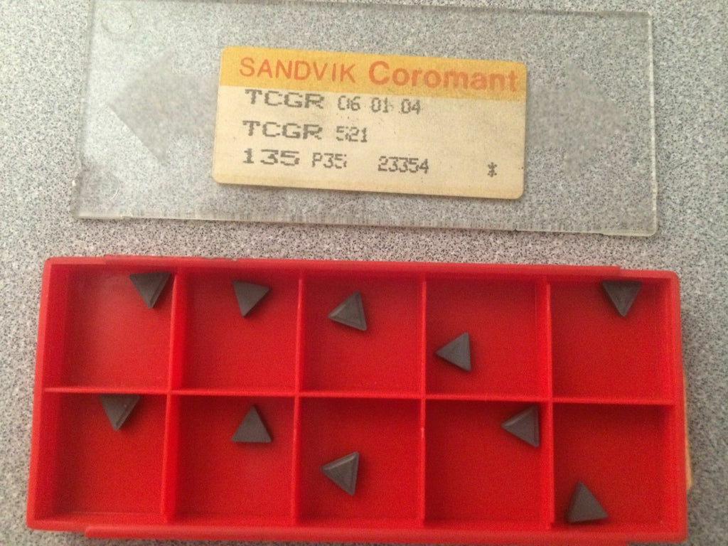 SANDVIK Coromant TCGR 521 06 01 04 135 P35 23354 Lathe Carbide Inserts 10 Pcs