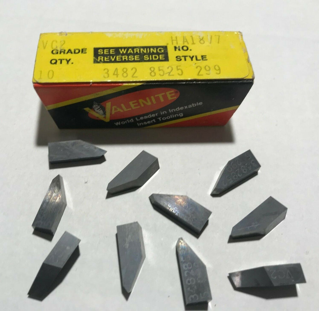10 Pcs  Valenite VC2 3482 8525 299 HA1877 Lathe Carbide Inserts Tools New