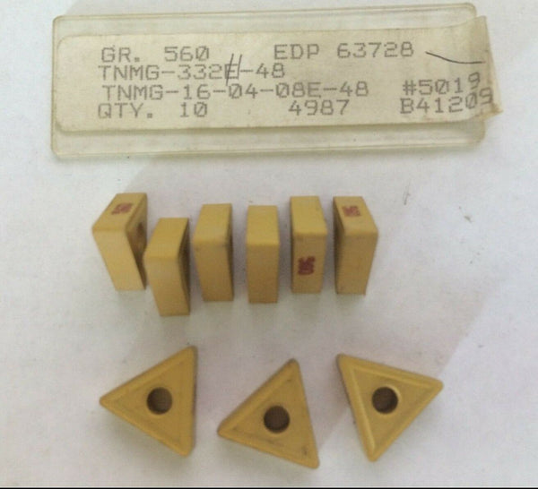 9 Pcs Carboloy TNMG 332 560 48 16 04 08E 63728 Lathe Carbide Inserts Tools New