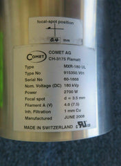 COMET AG Model MXR-180 UL X-ray Tube Type 915350.V01 XRAY 180KV SWITZERLAND