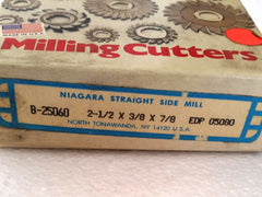 Niagara Cutter HSS Straight Side Mill 2-1/2 x 3/8 x 7/8  Milling Made In USA