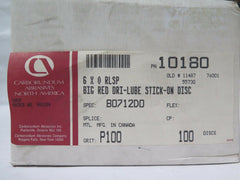Carborundum Abrasive 10180 Big Red DRI LUBE  6 x 0 RLSP Grit 100 Qty 100  New