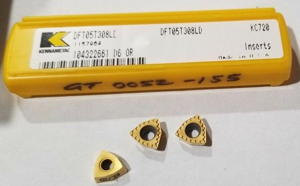 KENNAMETAL DFT05T308LD KC720 Lathe Mill Carbide 3 Inserts
