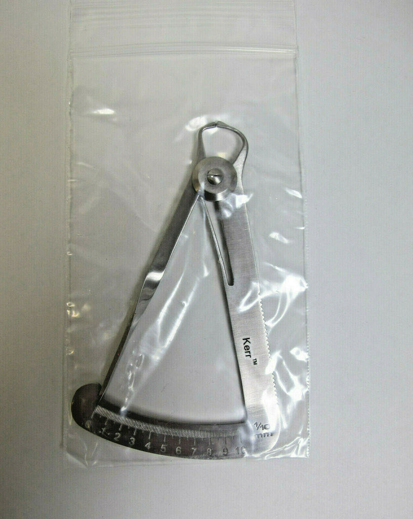 Kerr 500-302 Metal Dental Caliper calibrated in 0.1 mm increments Pointed Tips
