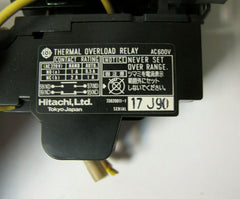 HITACHI H11 19H91 AC Magnetic Contactor AC600V W/Thermal Overload Relay TR12B-1E