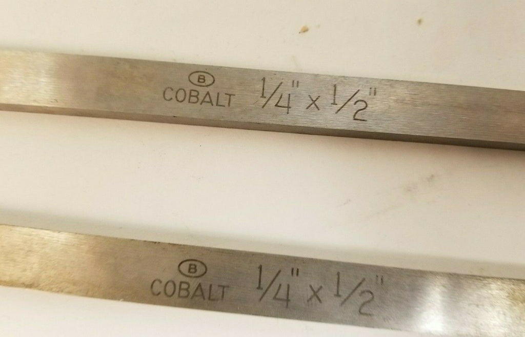 2 New 1/4 x 1/2 x 6 Rectangular Lathe Tool Cutting HSS Bit Blank COBALT BESLY