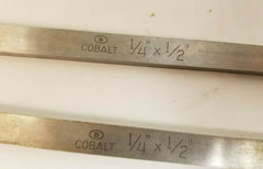 2 New 1/4 x 1/2 x 6 Rectangular Lathe Tool Cutting HSS Bit Blank COBALT BESLY